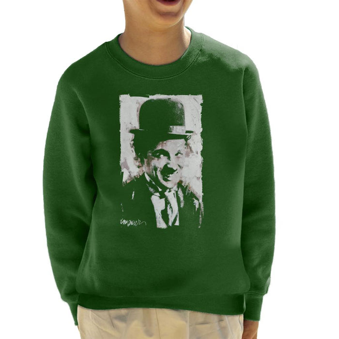 Sidney Maurer Original Portrait Of Charlie Chaplin Smiling Kid's Sweatshirt