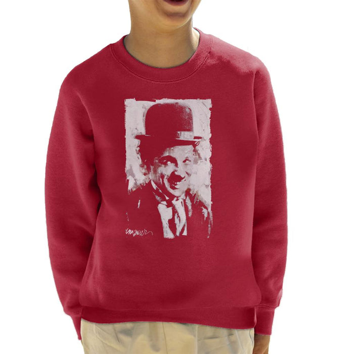 Sidney Maurer Original Portrait Of Charlie Chaplin Smiling Kid's Sweatshirt