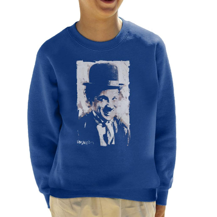 Sidney Maurer Original Portrait Of Charlie Chaplin Smiling Kid's Sweatshirt