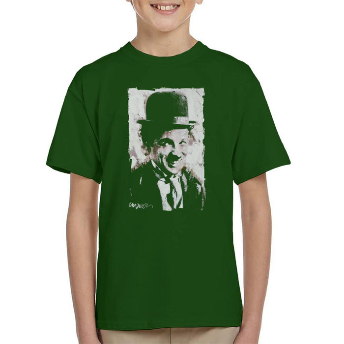 Sidney Maurer Original Portrait Of Charlie Chaplin Smiling Kid's T-Shirt