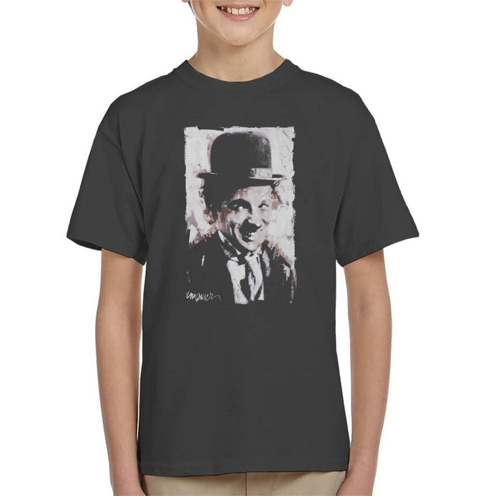 Sidney Maurer Original Portrait Of Charlie Chaplin Smiling Kid's T-Shirt