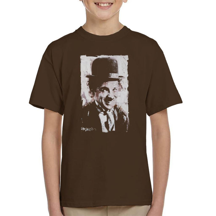 Sidney Maurer Original Portrait Of Charlie Chaplin Smiling Kid's T-Shirt