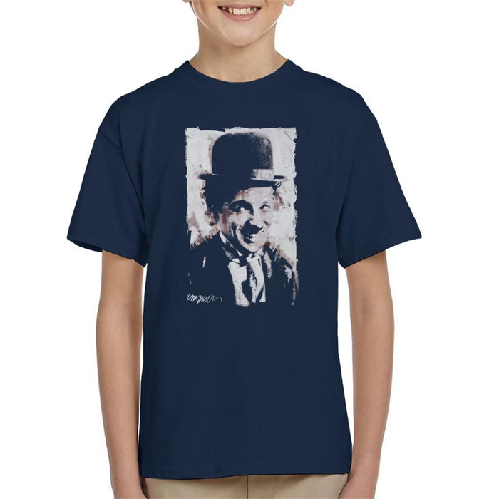 Sidney Maurer Original Portrait Of Charlie Chaplin Smiling Kid's T-Shirt