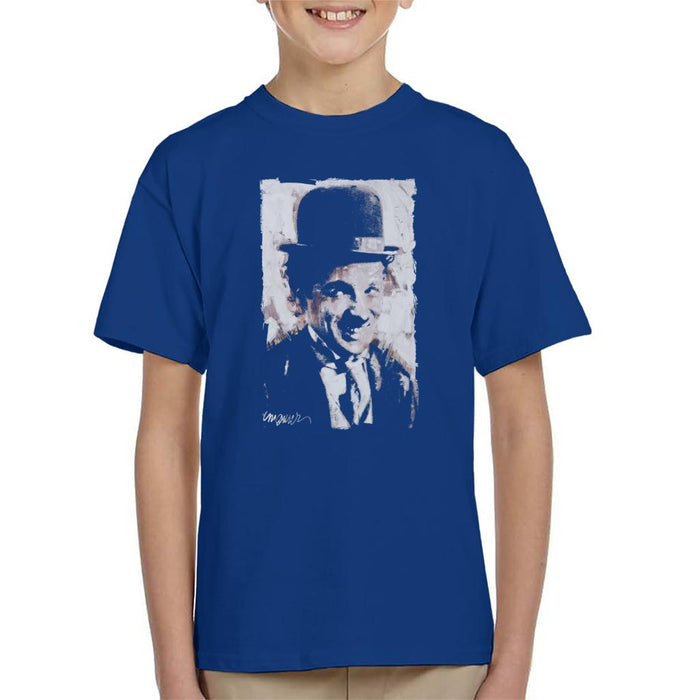 Sidney Maurer Original Portrait Of Charlie Chaplin Smiling Kid's T-Shirt