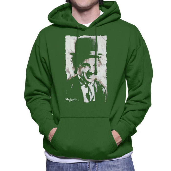 Sidney Maurer Original Portrait Of Charlie Chaplin Smiling Men's Hooded Sweatshirt