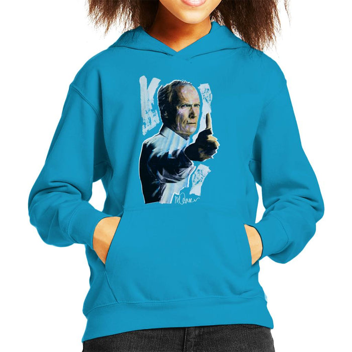 Sidney Maurer Original Portrait Of Clint Eastwood Gran Torino Kid's Hooded Sweatshirt
