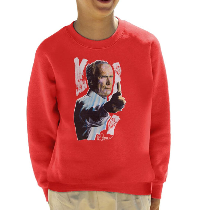 Sidney Maurer Original Portrait Of Clint Eastwood Gran Torino Kid's Sweatshirt