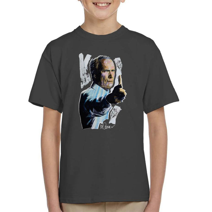 Sidney Maurer Original Portrait Of Clint Eastwood Gran Torino Kid's T-Shirt