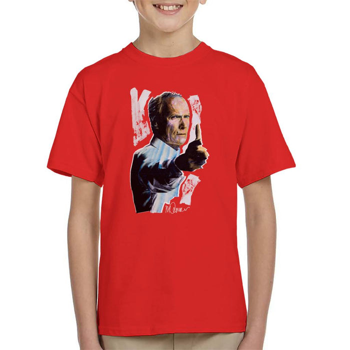 Sidney Maurer Original Portrait Of Clint Eastwood Gran Torino Kid's T-Shirt