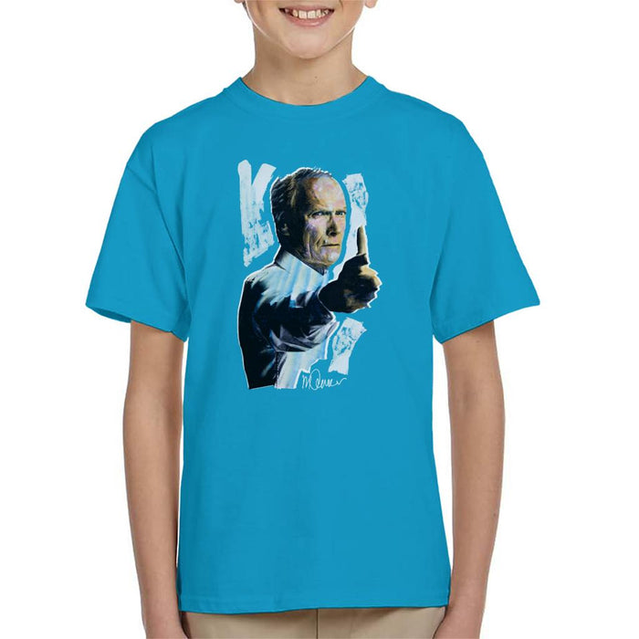 Sidney Maurer Original Portrait Of Clint Eastwood Gran Torino Kid's T-Shirt