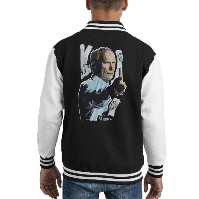 Sidney Maurer Original Portrait Of Clint Eastwood Gran Torino Kid's Varsity Jacket