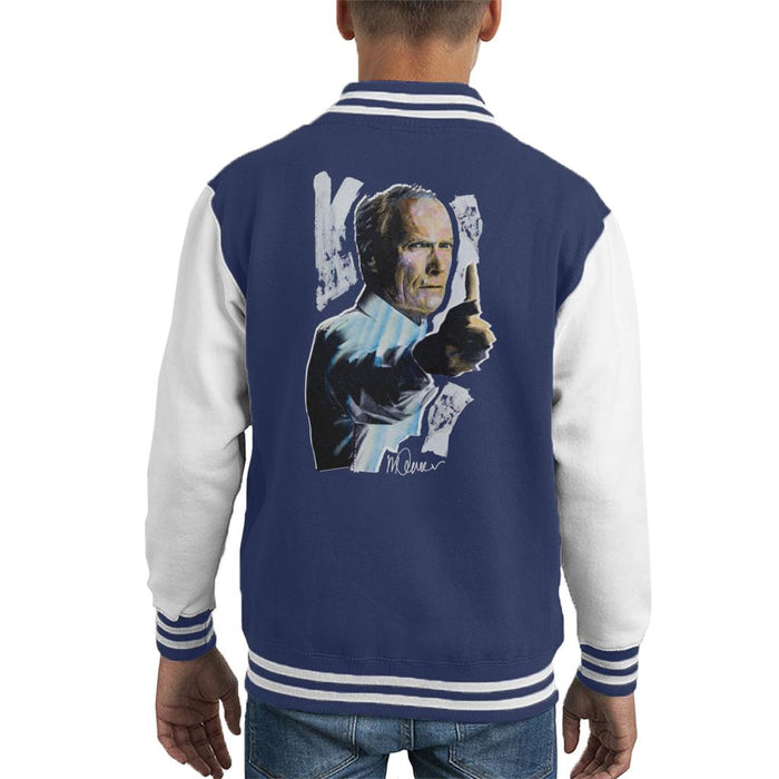 Sidney Maurer Original Portrait Of Clint Eastwood Gran Torino Kid's Varsity Jacket