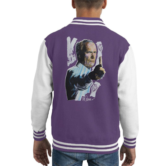 Sidney Maurer Original Portrait Of Clint Eastwood Gran Torino Kid's Varsity Jacket