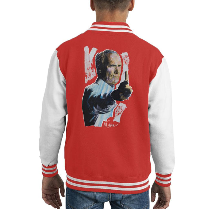 Sidney Maurer Original Portrait Of Clint Eastwood Gran Torino Kid's Varsity Jacket