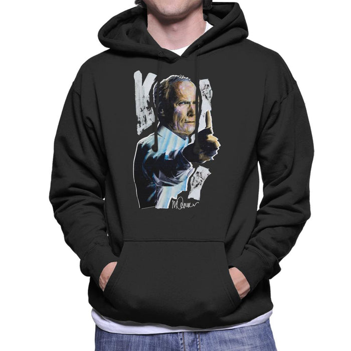 Sidney Maurer Original Portrait Of Clint Eastwood Gran Torino Men's Hooded Sweatshirt
