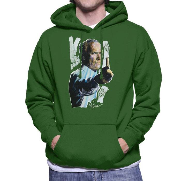 Sidney Maurer Original Portrait Of Clint Eastwood Gran Torino Men's Hooded Sweatshirt