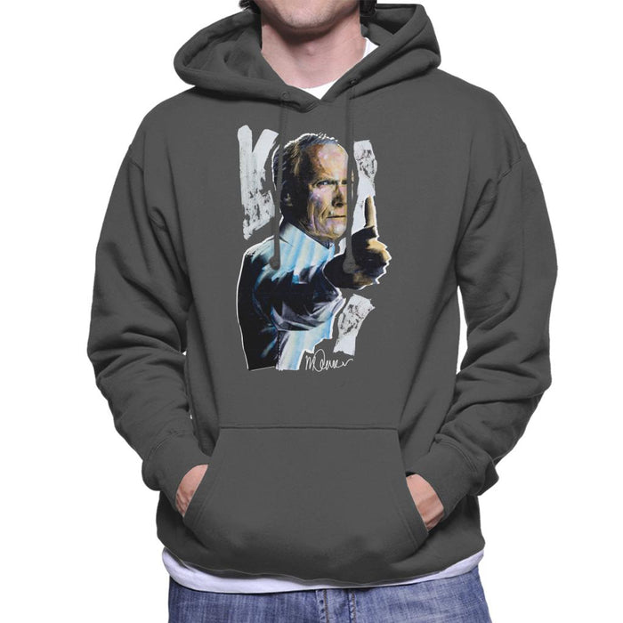 Sidney Maurer Original Portrait Of Clint Eastwood Gran Torino Men's Hooded Sweatshirt