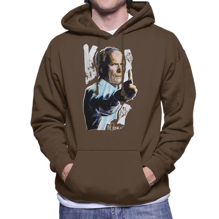 Sidney Maurer Original Portrait Of Clint Eastwood Gran Torino Men's Hooded Sweatshirt