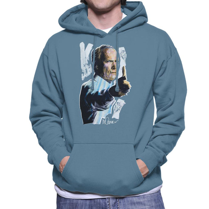 Sidney Maurer Original Portrait Of Clint Eastwood Gran Torino Men's Hooded Sweatshirt