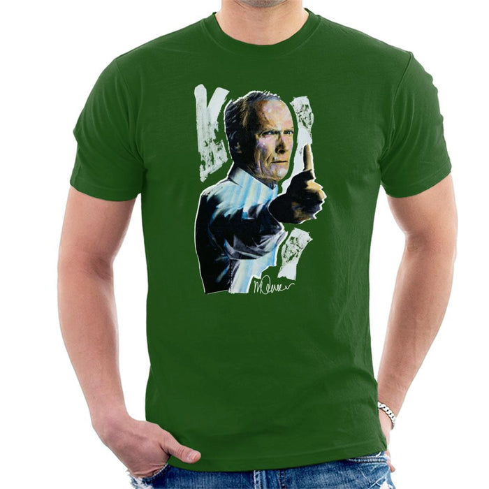 Sidney Maurer Original Portrait Of Clint Eastwood Gran Torino Men's T-Shirt
