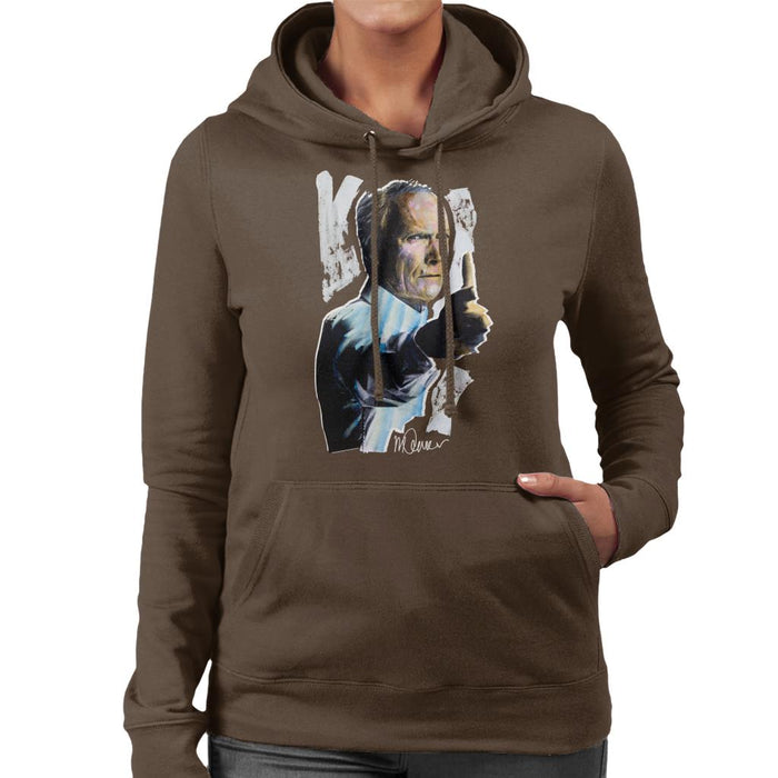 Sidney Maurer Original Portrait Of Clint Eastwood Gran Torino Women's Hooded Sweatshirt