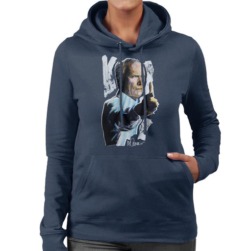 Sidney Maurer Original Portrait Of Clint Eastwood Gran Torino Women's Hooded Sweatshirt