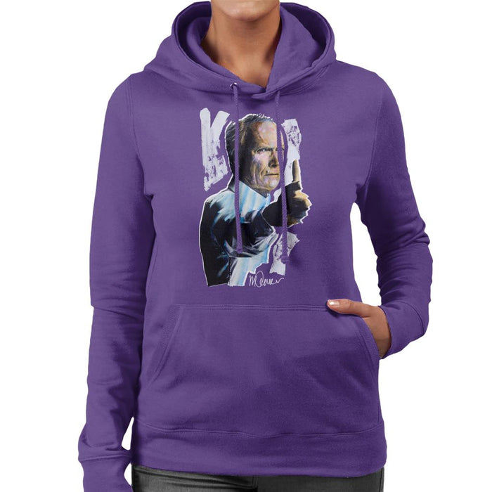 Sidney Maurer Original Portrait Of Clint Eastwood Gran Torino Women's Hooded Sweatshirt