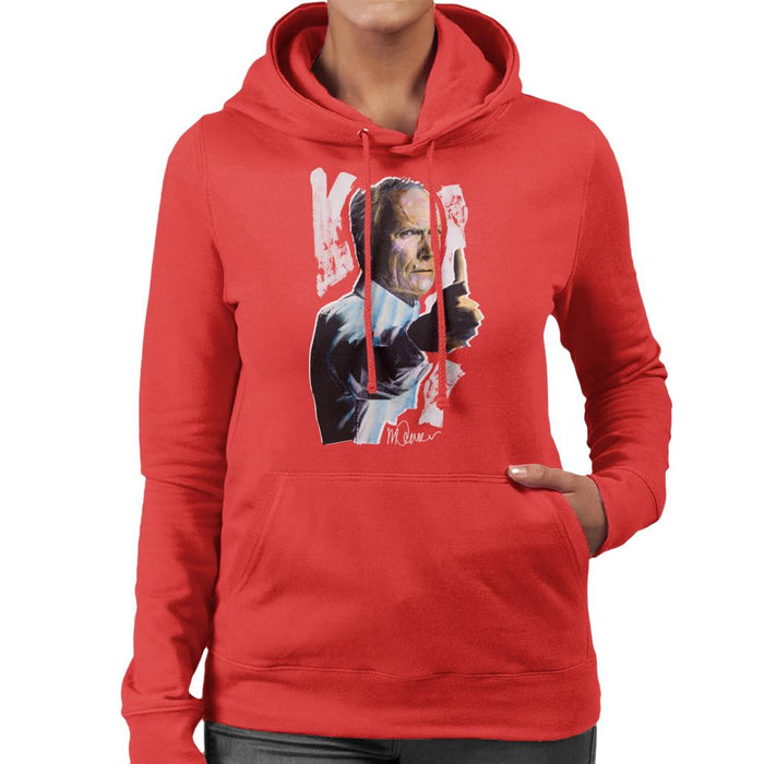 Sidney Maurer Original Portrait Of Clint Eastwood Gran Torino Women's Hooded Sweatshirt