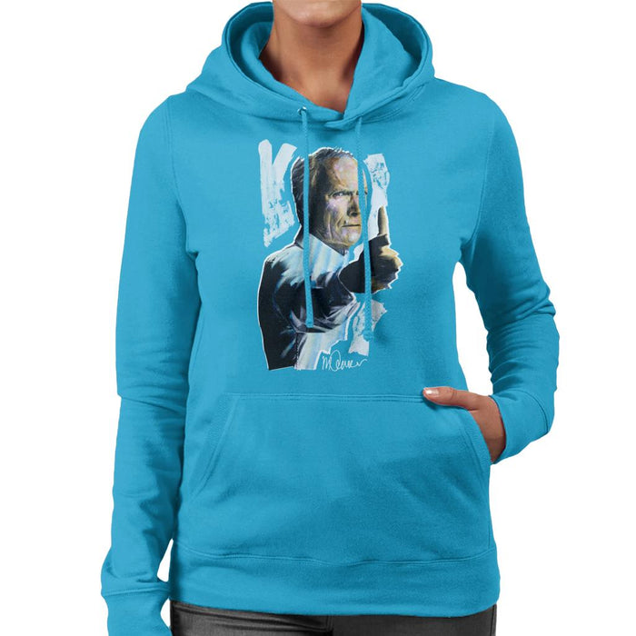 Sidney Maurer Original Portrait Of Clint Eastwood Gran Torino Women's Hooded Sweatshirt