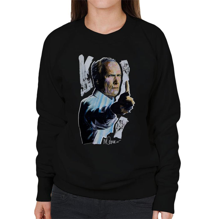 Sidney Maurer Original Portrait Of Clint Eastwood Gran Torino Women's Sweatshirt