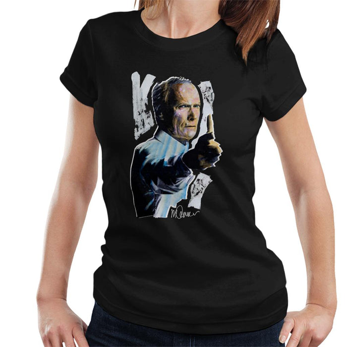 Sidney Maurer Original Portrait Of Clint Eastwood Gran Torino Women's T-Shirt