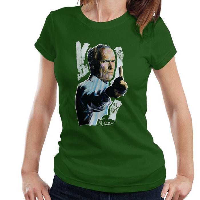 Sidney Maurer Original Portrait Of Clint Eastwood Gran Torino Women's T-Shirt