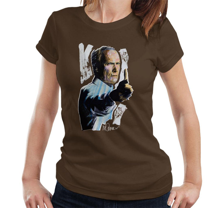 Sidney Maurer Original Portrait Of Clint Eastwood Gran Torino Women's T-Shirt