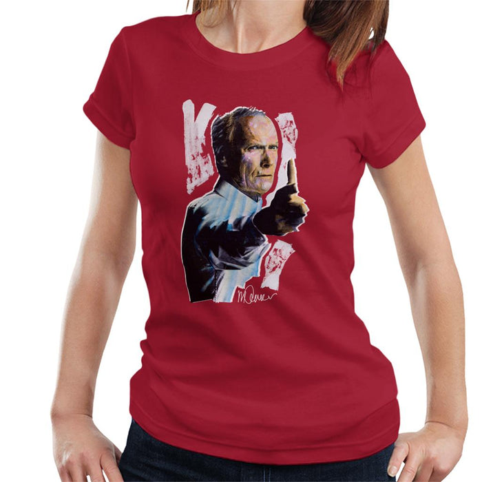 Sidney Maurer Original Portrait Of Clint Eastwood Gran Torino Women's T-Shirt