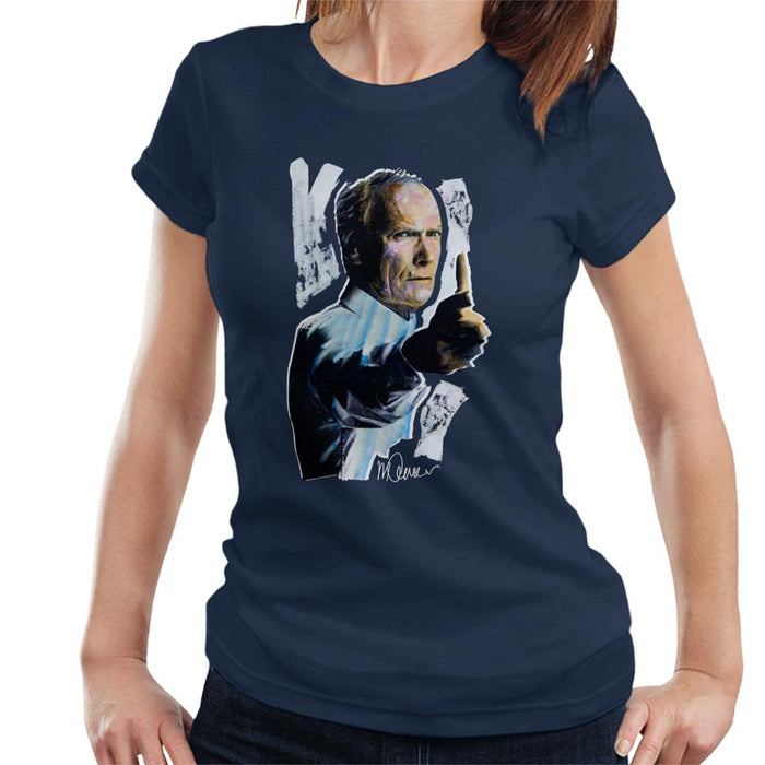 Sidney Maurer Original Portrait Of Clint Eastwood Gran Torino Women's T-Shirt