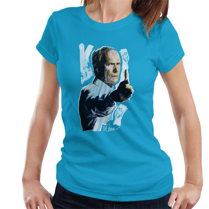 Sidney Maurer Original Portrait Of Clint Eastwood Gran Torino Women's T-Shirt