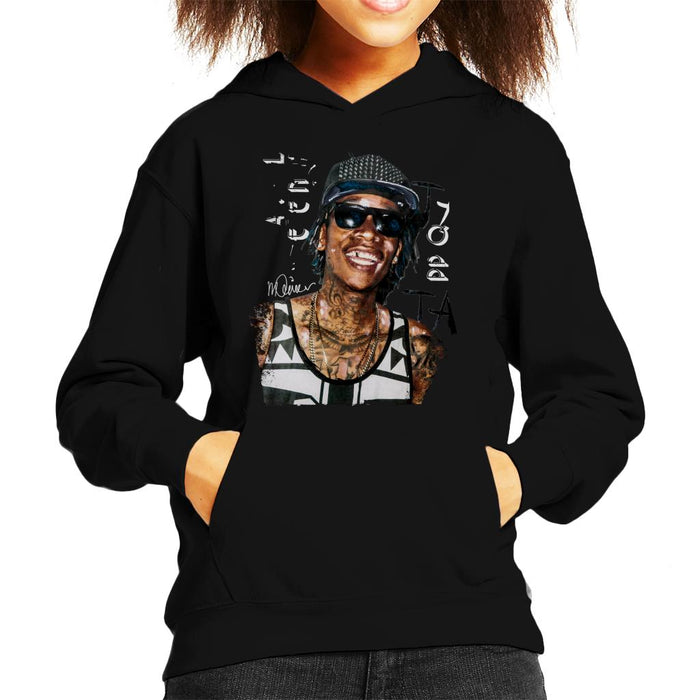Sidney Maurer Original Portrait Of Wiz Khalifa Kid's Hooded Sweatshirt