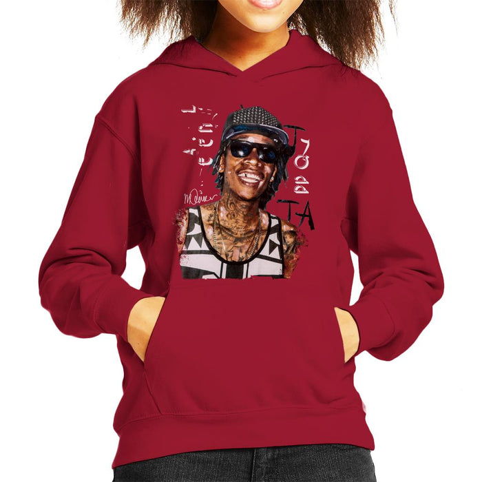 Sidney Maurer Original Portrait Of Wiz Khalifa Kid's Hooded Sweatshirt