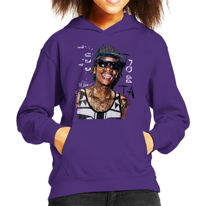Sidney Maurer Original Portrait Of Wiz Khalifa Kid's Hooded Sweatshirt