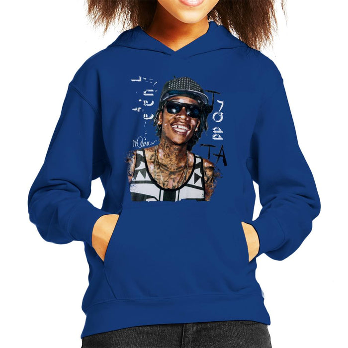 Sidney Maurer Original Portrait Of Wiz Khalifa Kid's Hooded Sweatshirt