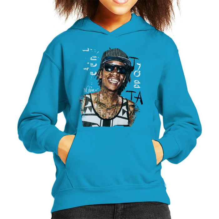 Sidney Maurer Original Portrait Of Wiz Khalifa Kid's Hooded Sweatshirt