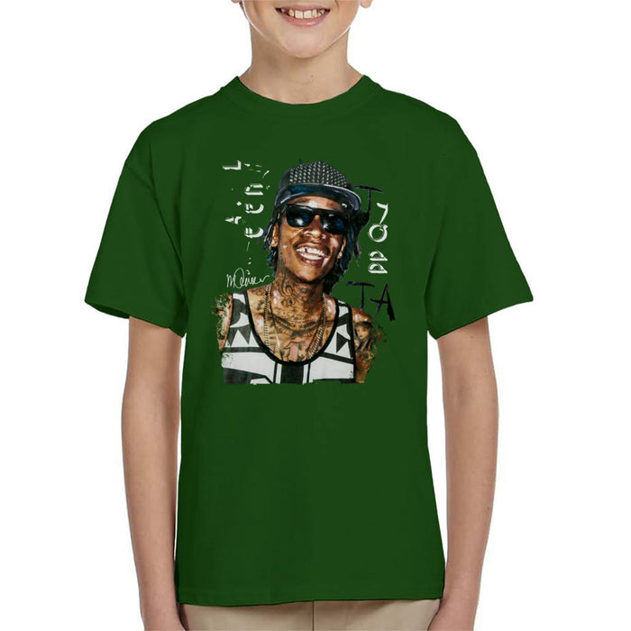 Sidney Maurer Original Portrait Of Wiz Khalifa Kid's T-Shirt