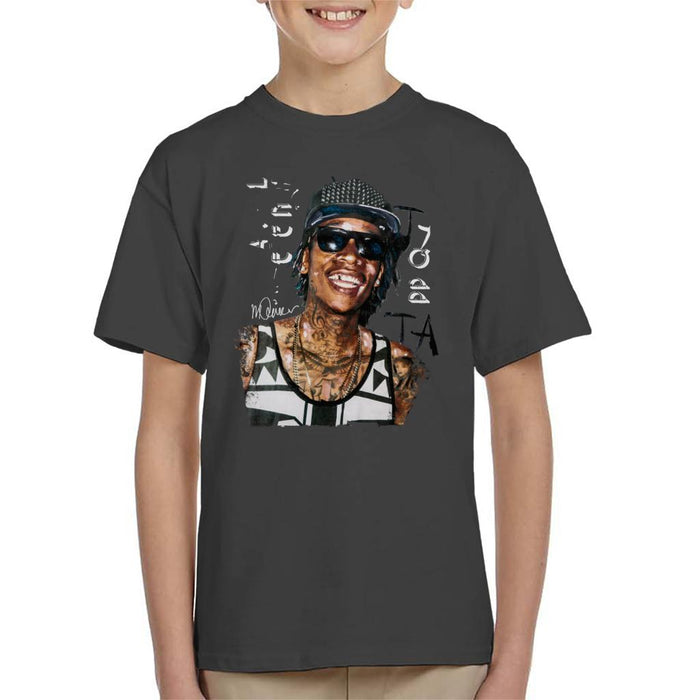 Sidney Maurer Original Portrait Of Wiz Khalifa Kid's T-Shirt