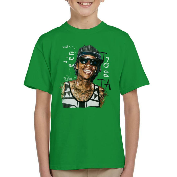 Sidney Maurer Original Portrait Of Wiz Khalifa Kid's T-Shirt