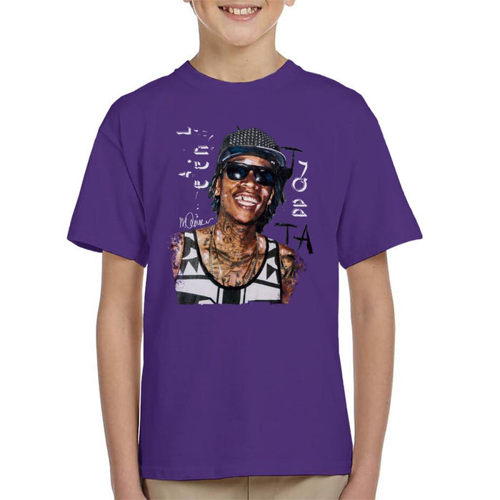 Sidney Maurer Original Portrait Of Wiz Khalifa Kid's T-Shirt