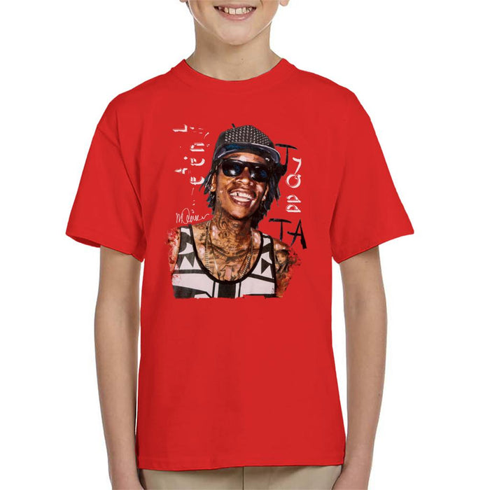 Sidney Maurer Original Portrait Of Wiz Khalifa Kid's T-Shirt