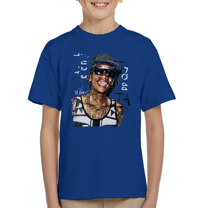 Sidney Maurer Original Portrait Of Wiz Khalifa Kid's T-Shirt