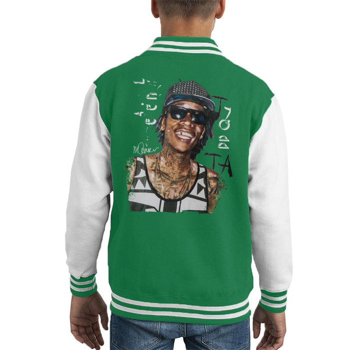 Sidney Maurer Original Portrait Of Wiz Khalifa Kid's Varsity Jacket