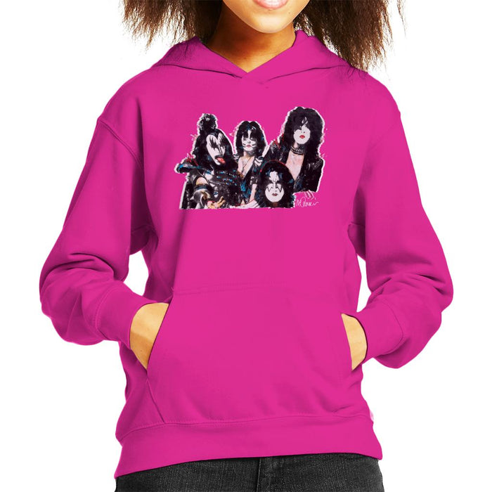 Sidney Maurer Original Portrait Of Kiss Gene Simmons Kid's Hooded Sweatshirt
