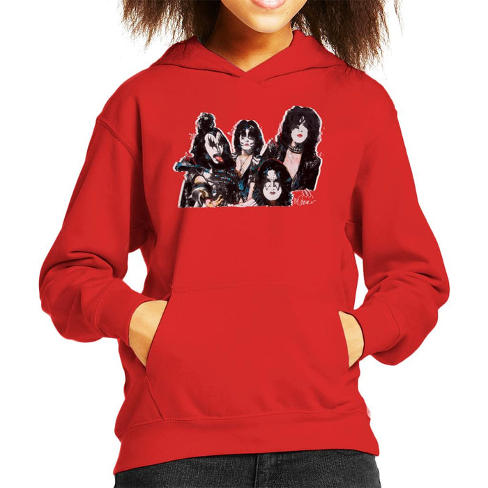 Sidney Maurer Original Portrait Of Kiss Gene Simmons Kid's Hooded Sweatshirt